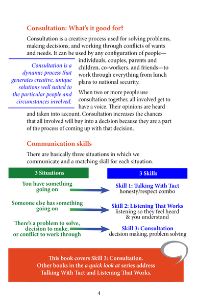 A quick look at Consultation aka Problem Solving, Decision Making – Print and PDF Book