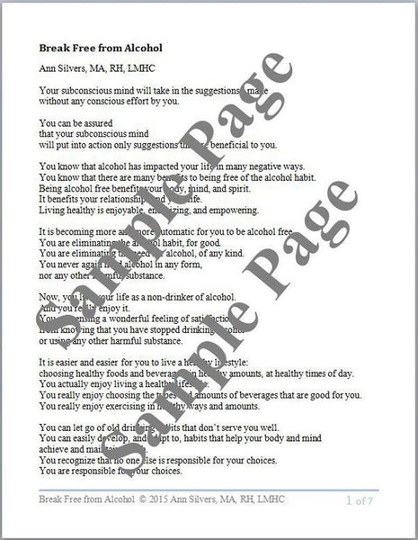 hypnosis script for alcohol